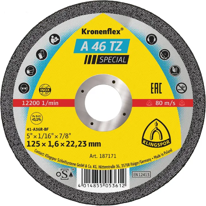 Klingspor - A 46 TZ Trennscheibe, 125 x 1,6 x 22,23 mm gerade