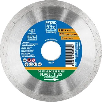 PFERD Diamantwerkzeuge für die Bauindustrie DG 125 x 1,6 x 22,23 FL PSF