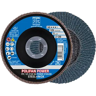PFERD POLIFAN-Fächerscheiben PFC 125 Z 120 SG POWER STEELOX