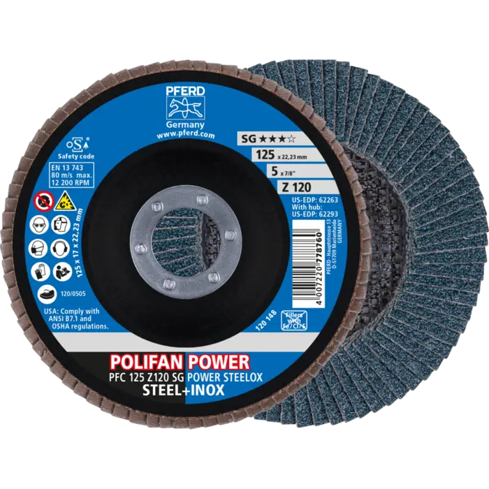 PFERD POLIFAN-Fächerscheiben PFC 125 Z 120 SG POWER STEELOX