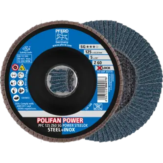 PFERD POLIFAN-Fächerscheiben PFC 125 Z 60 SG POWER STEELOX/X-LOCK