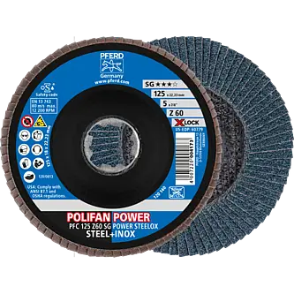 PFERD POLIFAN-Fächerscheiben PFC 125 Z 60 SG POWER STEELOX/X-LOCK
