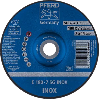 PFERD Schruppscheiben E 180-7 SG INOX