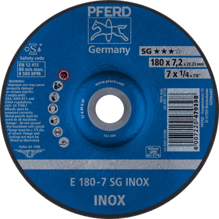 PFERD Schruppscheiben E 180-7 SG INOX