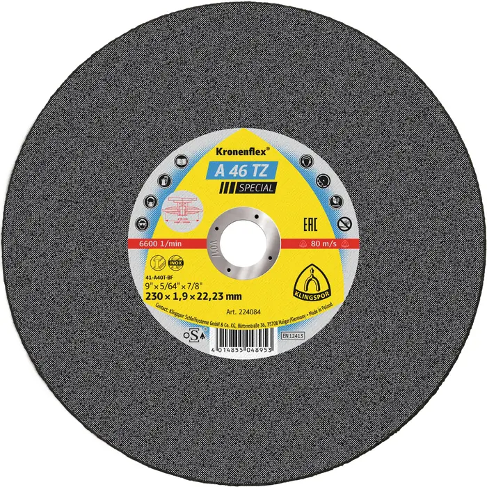 Klingspor - A 46 TZ Trennscheibe, 230 x 1,9 x 22,23 mm gerade