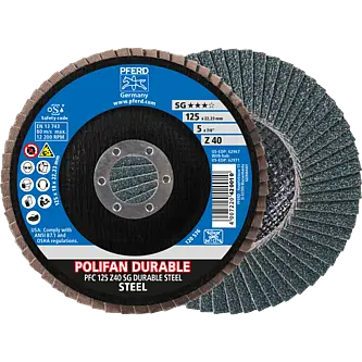 PFERD POLIFAN-Fächerscheiben PFC 125 Z40 SG DURABLE STEEL