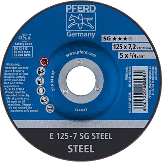 PFERD Schruppscheiben E 125-7 SG STEEL