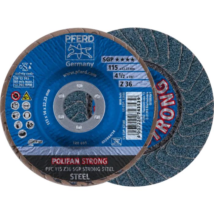 PFERD POLIFAN-Fächerscheiben PFC 115 Z 36 SGP STRONG STEEL