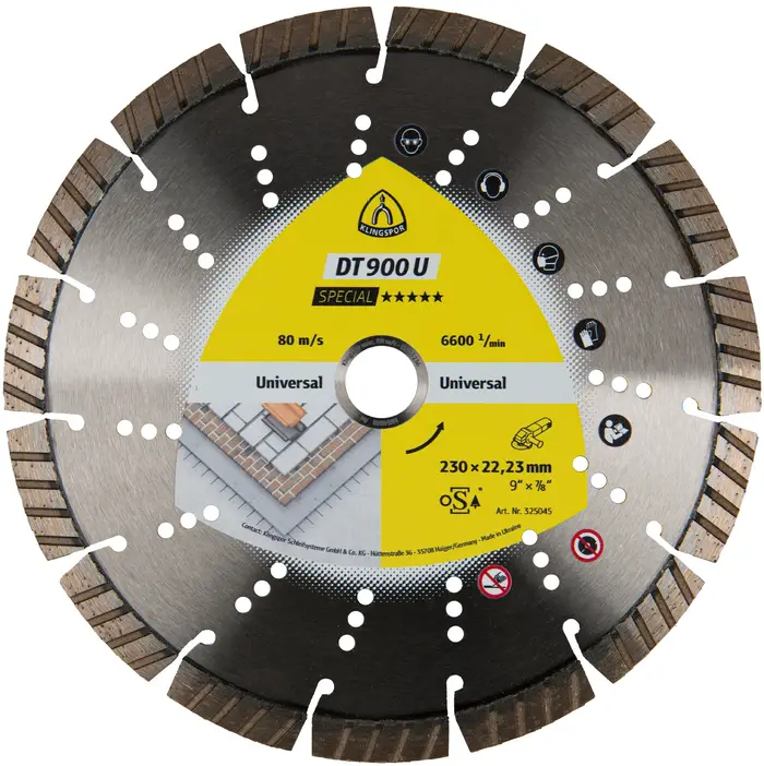 Klingspor - DT 900 U Diamanttrennscheibe, 180 x 2,6 x 22,23 mm 11 Segmente 42 x 2,6 x 12 mm, Standard Turbo