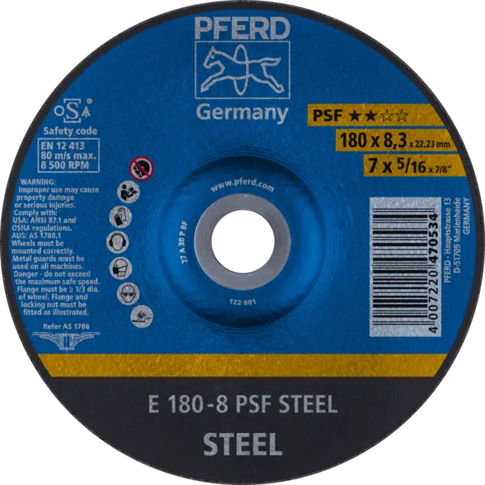PFERD Schruppscheiben E 180-8 PSF STEEL