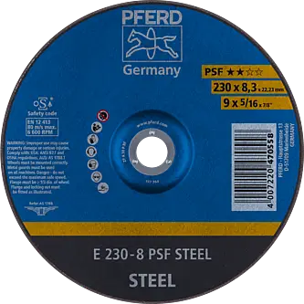 PFERD Schruppscheiben E 230-8 PSF STEEL