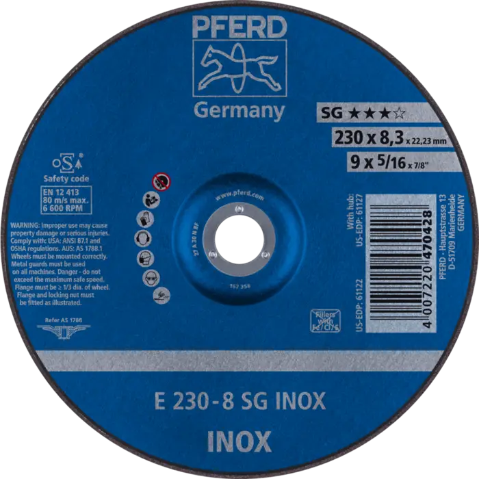 PFERD Schruppscheiben E 230-8 SG INOX