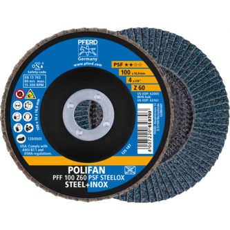 PFERD POLIFAN-Fächerscheiben PFF 100 Z 60 PSF STEELOX/16,0