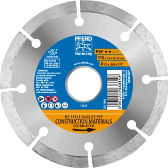 PFERD Diamantwerkzeuge für die Bauindustrie DS 115 x 1,6 x 22,23 PSF