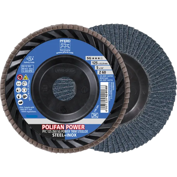 PFERD POLIFAN-Fächerscheiben PFC 125 Z 60 SG POWER TRIM STEELOX
