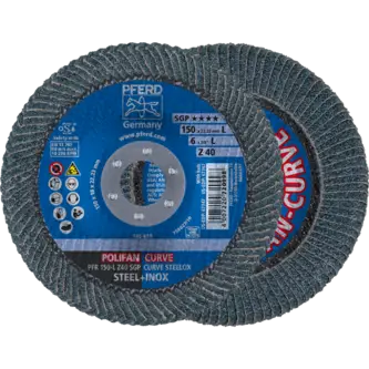 PFERD POLIFAN-Fächerscheiben PFR 150-L Z 40 SGP CURVE STEELOX