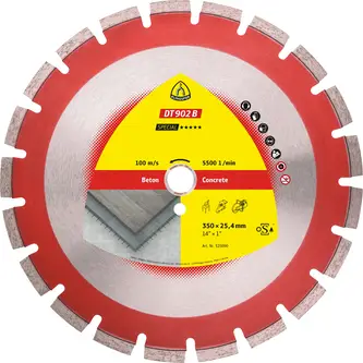 Klingspor - DT 902 B Diamanttrennscheibe, 350 x 3,2 x 25,4 mm 21 Segmente 40 x 3,2 x 11 mm, Weitverzahnt