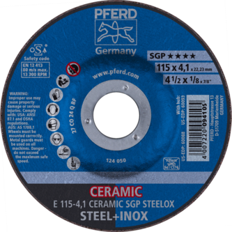 PFERD Schruppscheiben E 115-4,1 CERAMIC SGP STEELOX