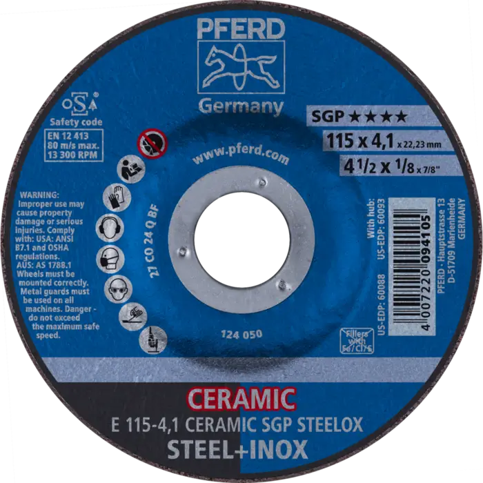 PFERD Schruppscheiben E 115-4,1 CERAMIC SGP STEELOX