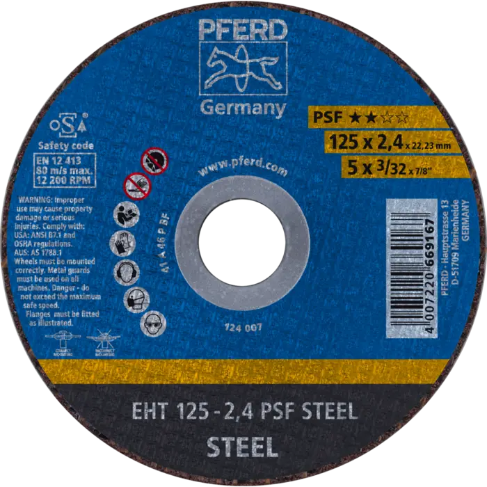 PFERD Trennscheiben EHT 125-2,4 PSF STEEL