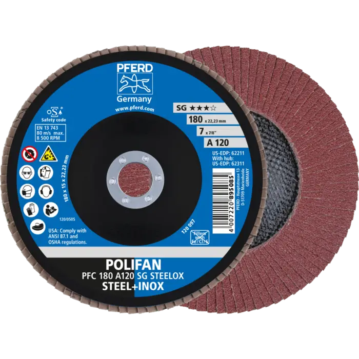 PFERD POLIFAN-Fächerscheiben PFC 180 A 120 SG STEELOX