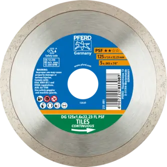 PFERD Diamantwerkzeuge für die Bauindustrie DG 125 x 1,6 x 22,23 FL PSF (ZA)