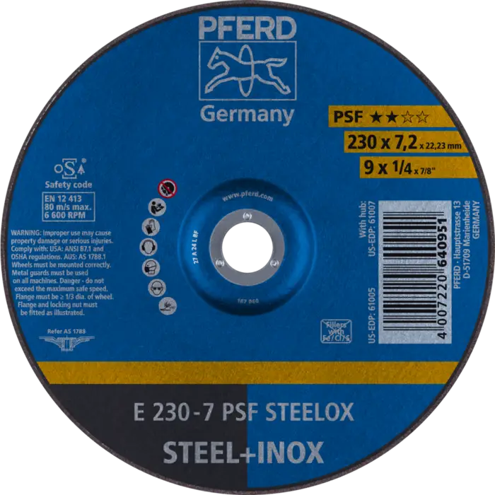 PFERD Schruppscheiben E 230-7 PSF STEELOX