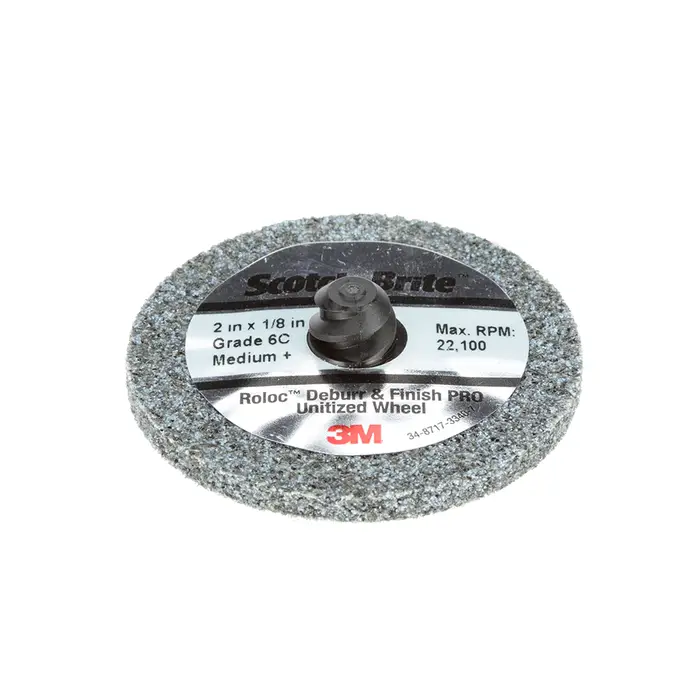 Scotch-Brite Roloc Deburr and Finish PRO verpresste Kompaktscheibe, 76 mm x 6 mm, ungelocht, 6C MED+