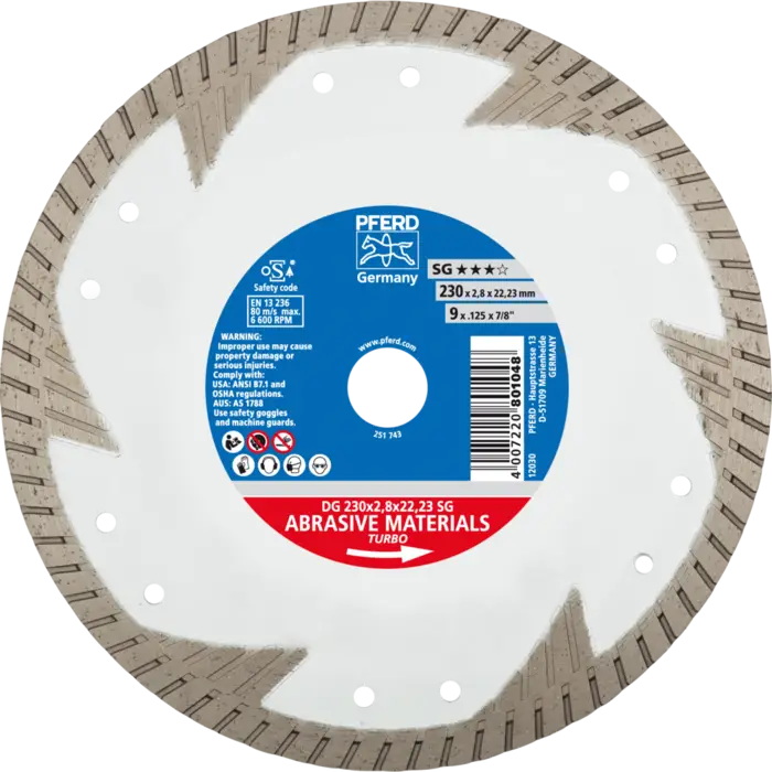 PFERD Diamantwerkzeuge für die Bauindustrie DG 230 x 2,8 x 22,23 SG