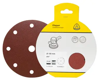 Klingspor - PS 22 K Scheibe kletthaftend, 115 mm Korn 80 Lochform GLS4, SB-verpackt im Reiter