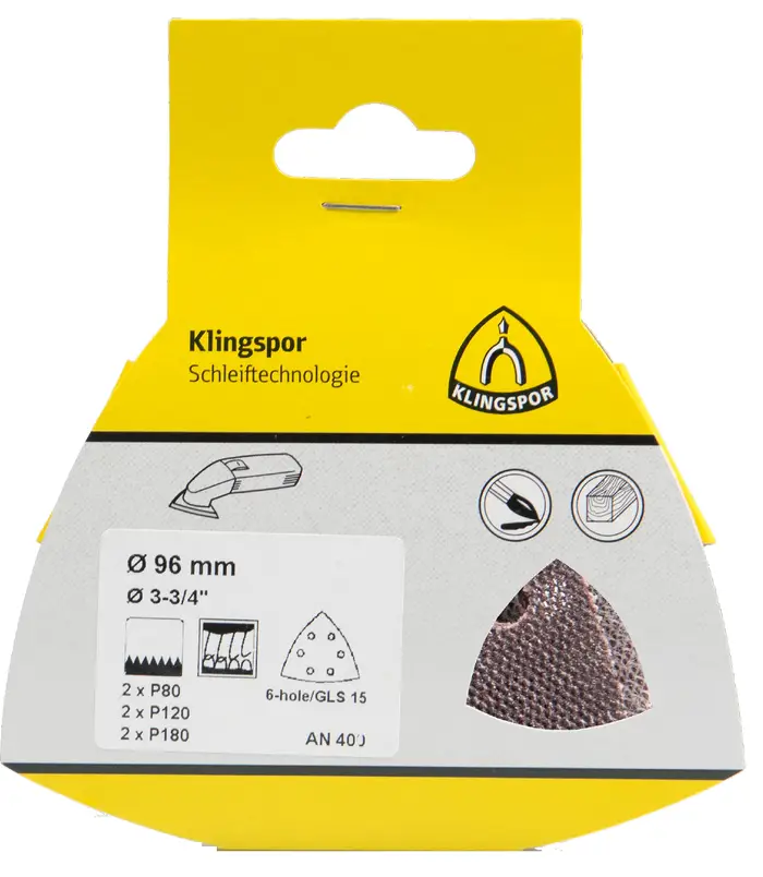 Klingspor - AN 400 Gitterscheibe/Dreiecke/Set, 96 mm, SB-verpackt im Reiter
