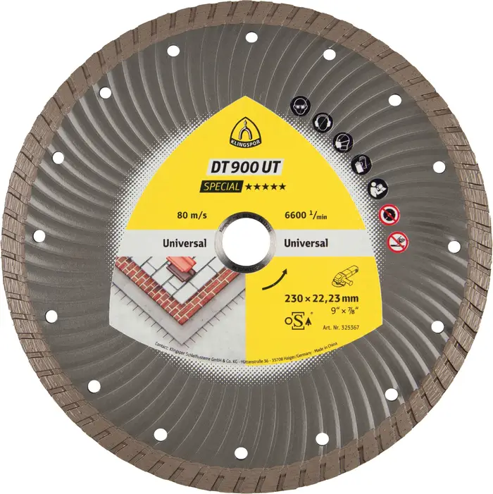 Klingspor - DT 900 UT Diamanttrennscheibe Gewinde M 14, 125 x 2,2 x 22,23 mm 2,2 x 10 mm, geschlossener Rand Turbo