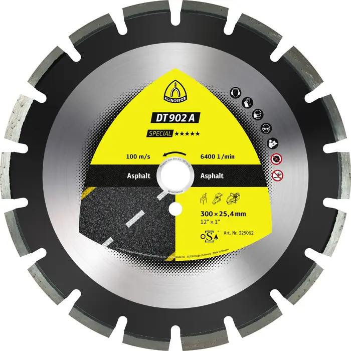 Klingspor - DT 902 A Diamanttrennscheibe, 500 x 3,7 x 25,4 mm 30 Segmente 40 x 3,7 x 12 mm, Weitverzahnt