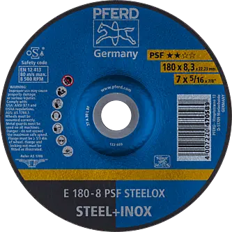 PFERD Schruppscheiben E 180-8 PSF STEELOX