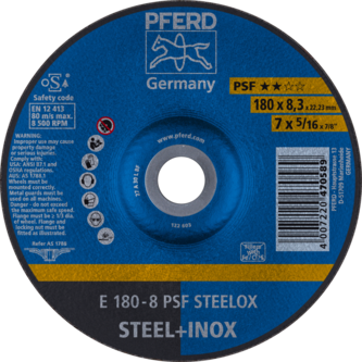 PFERD Schruppscheiben E 180-8 PSF STEELOX