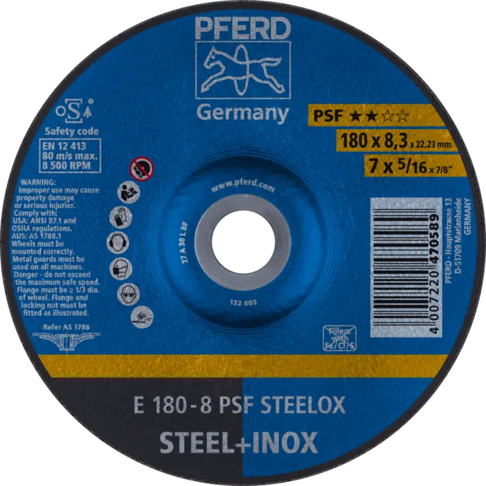 PFERD Schruppscheiben E 180-8 PSF STEELOX