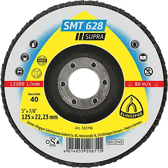 Klingspor - SMT 628 Schleifmopteller, 125 x 22,23 mm Korn 40 gerade