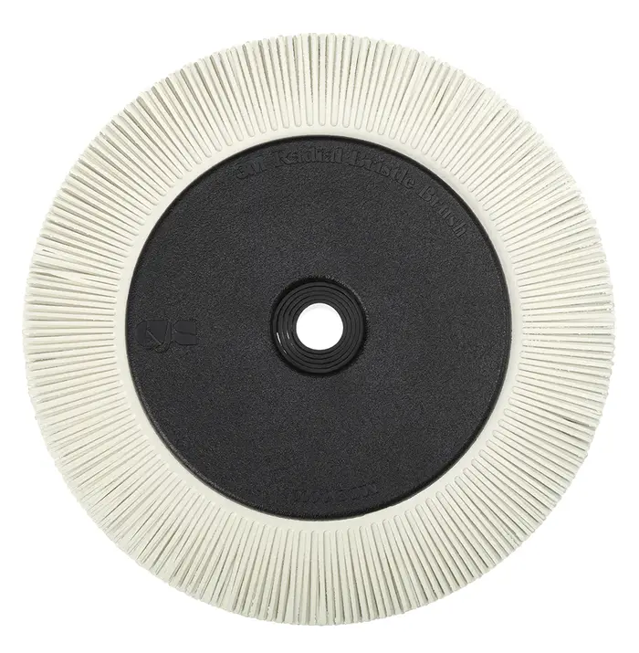 Scotch-Brite Radial Bristle Brush BB-ZB mit Kunststoff-Flansch, weiß, 203,2 mm x 25,4 mm, P120, Typ S