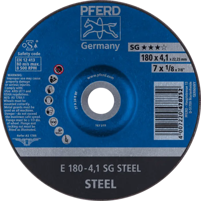 PFERD Schruppscheiben E 180-4,1 SG STEEL