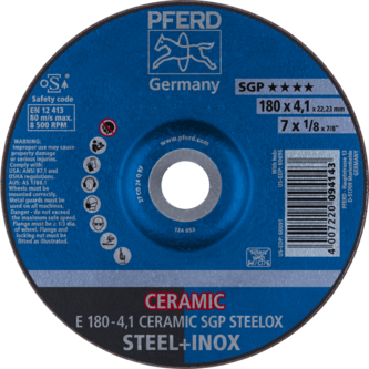 PFERD Schruppscheiben E 180-4,1 CERAMIC SGP STEELOX