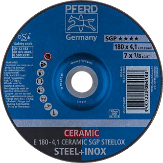 PFERD Schruppscheiben E 180-4,1 CERAMIC SGP STEELOX