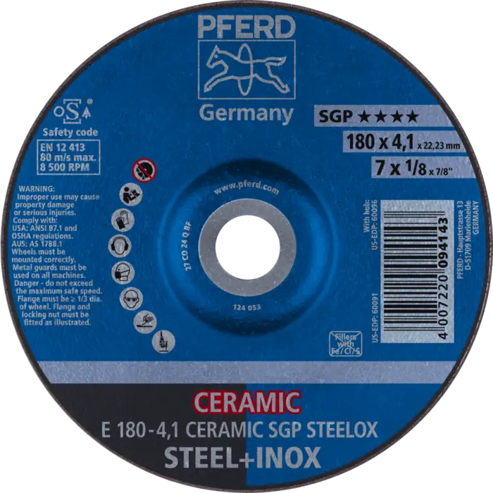 PFERD Schruppscheiben E 180-4,1 CERAMIC SGP STEELOX