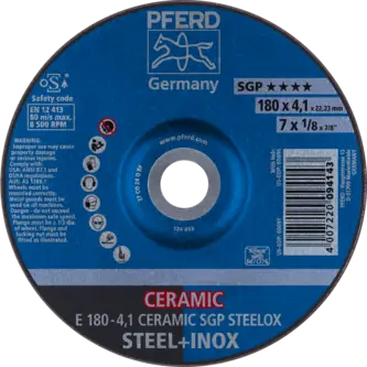PFERD Schruppscheiben E 180-4,1 CERAMIC SGP STEELOX