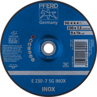 PFERD Schruppscheiben E 230-7 SG INOX