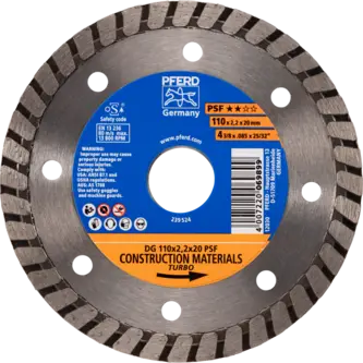PFERD Diamantwerkzeuge für die Bauindustrie DG 110 x 2,2 x 20 PSF