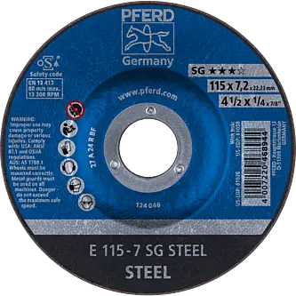 PFERD Schruppscheiben E 115-7 SG STEEL