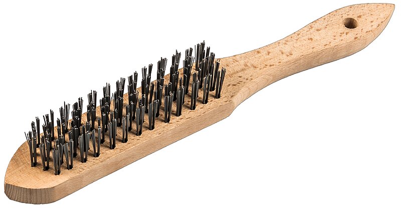 Klingspor - BH 600 Handbürste Standard Anzahl Reihen 4, 125 x 25 x 290 mm Holzgriff 0,35 Messing