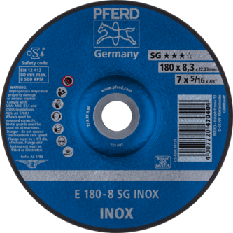 PFERD Schruppscheiben E 180-8 SG INOX