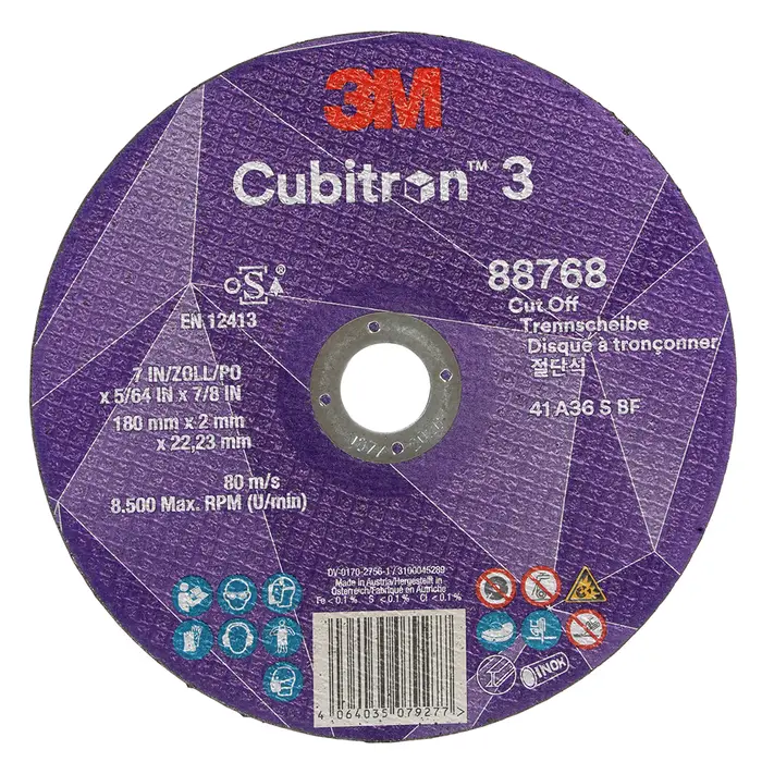 3M Cubitron 3 Trennscheibe, 88768, 36+, T41, 180 mm x 2 mm x 22,23 mm, EN, 25/Pack, 50 Stück/VE