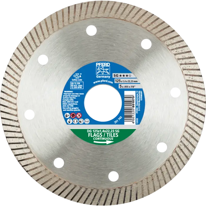 PFERD Diamantwerkzeuge für die Bauindustrie DG 125 x 1,4 x 22,23 FL SG